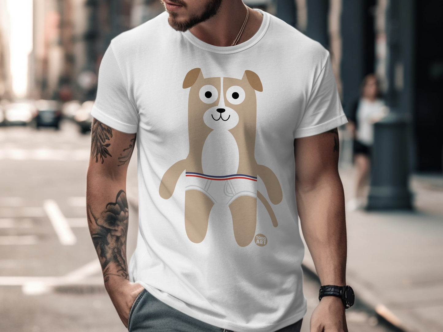 Cute Cartoon Dog Graphic Print Casual Wear T-Shirt