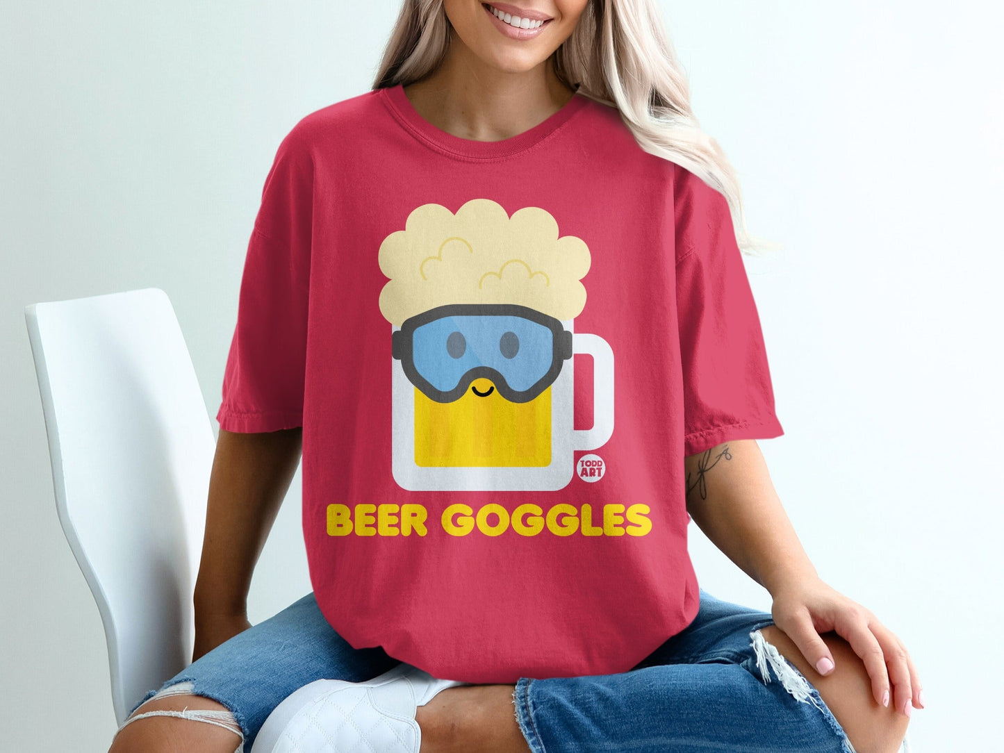 Fun Beer Goggles Graphic T-Shirt for Casual Wear