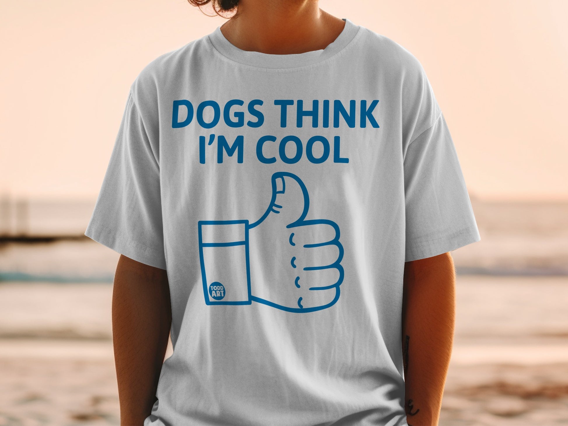 Dogs Think I'm Cool Funny Thumb Up Graphic Shirt