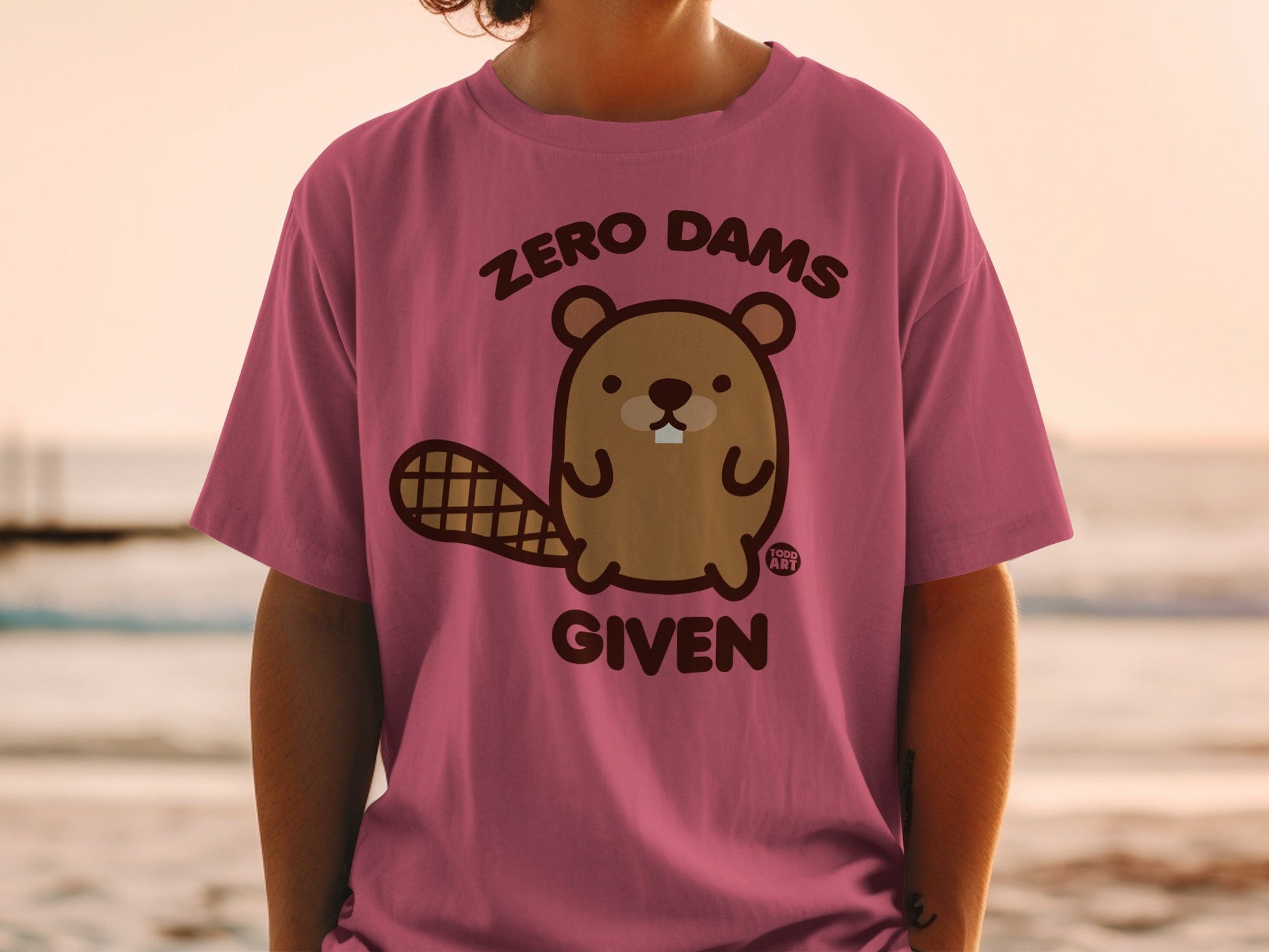 Zero Dams Given Cute Beaver Graphic T-Shirt
