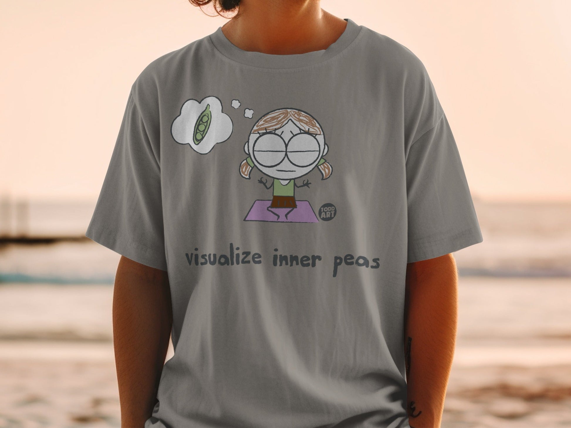 Visualize Inner Peas Yoga Cartoon Shirt Product