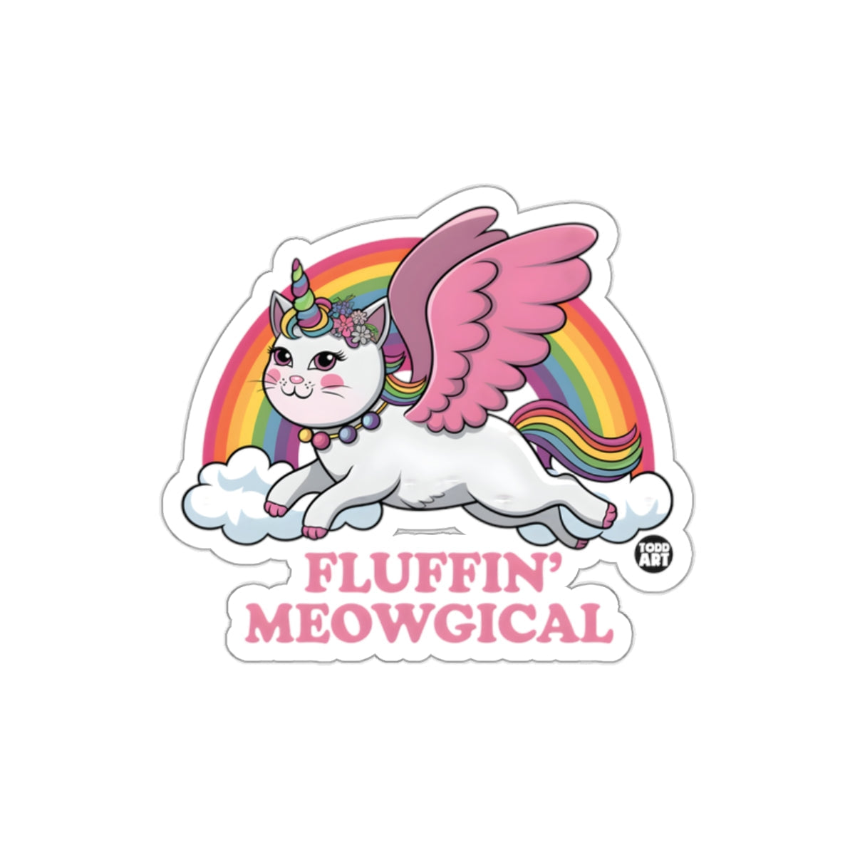 Fluffin' Meowgical Winged Unicorn Cat Sticker