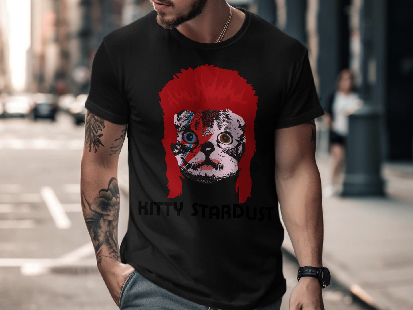 Kitty Stardust Graphic Design T-Shirt