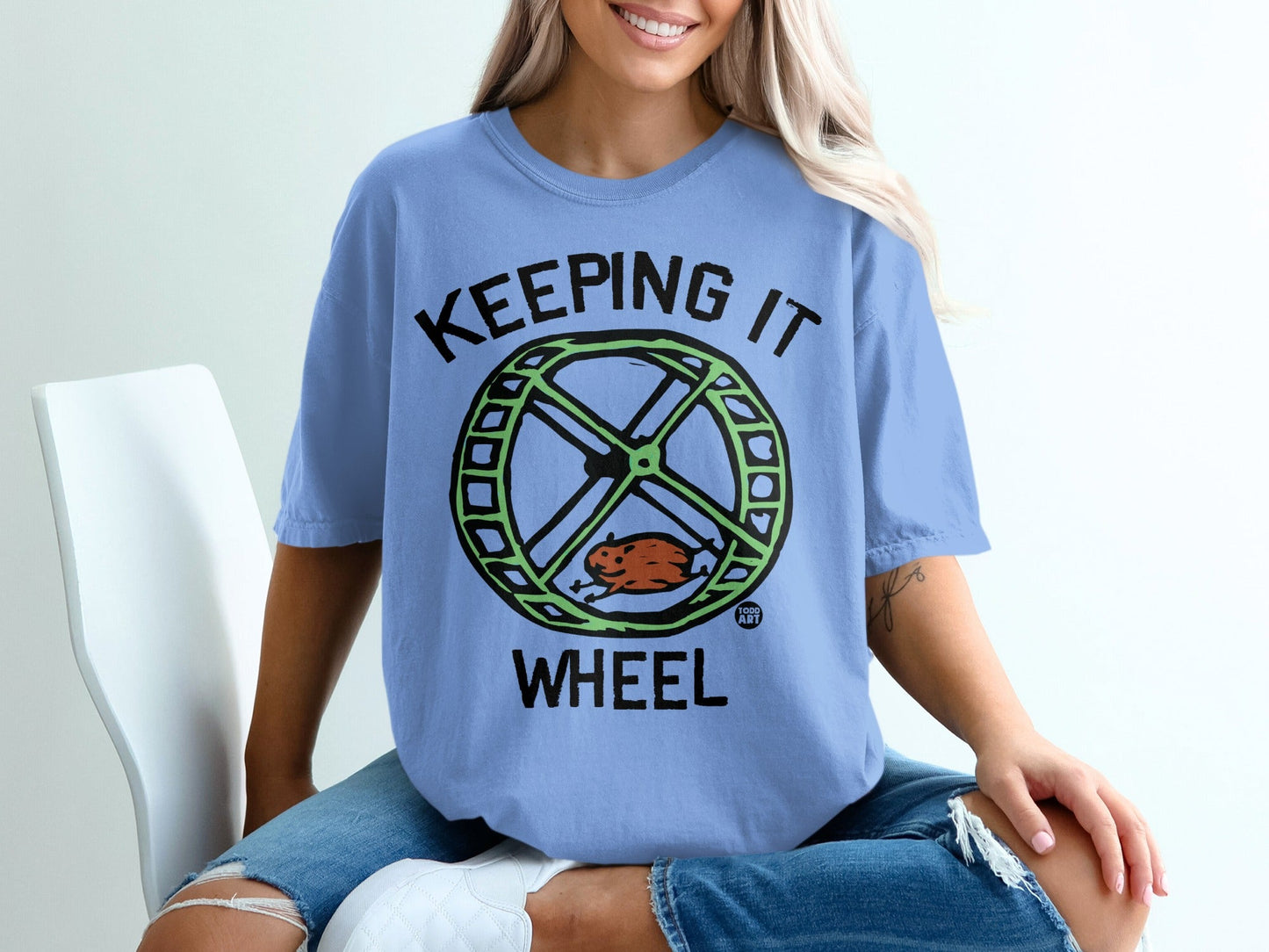 Keeping It Wheel Cute Hamster Graphic T-Shirt