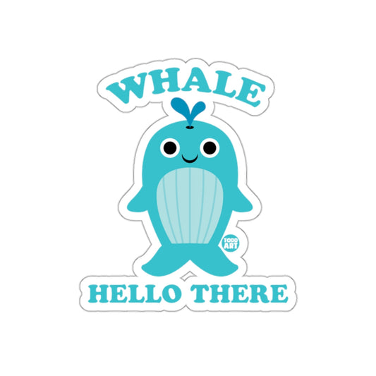 Whale Hello There Cute Cartoon Whale Art Sticker
