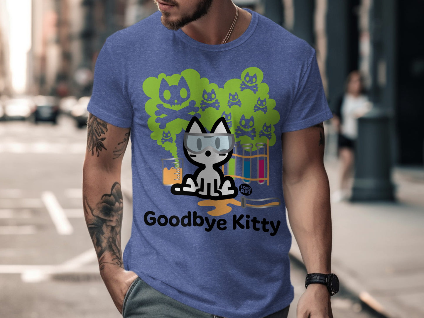 Funny Cat Graphic Tee Goodbye Kitty T-Shirt