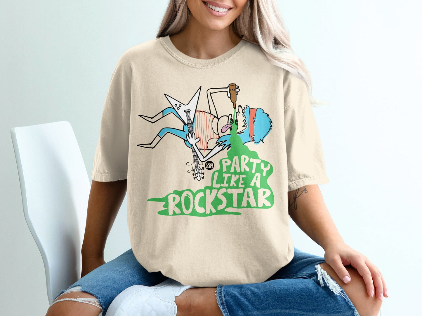 Party Like A Rockstar Graphic T-shirt for Casual Style