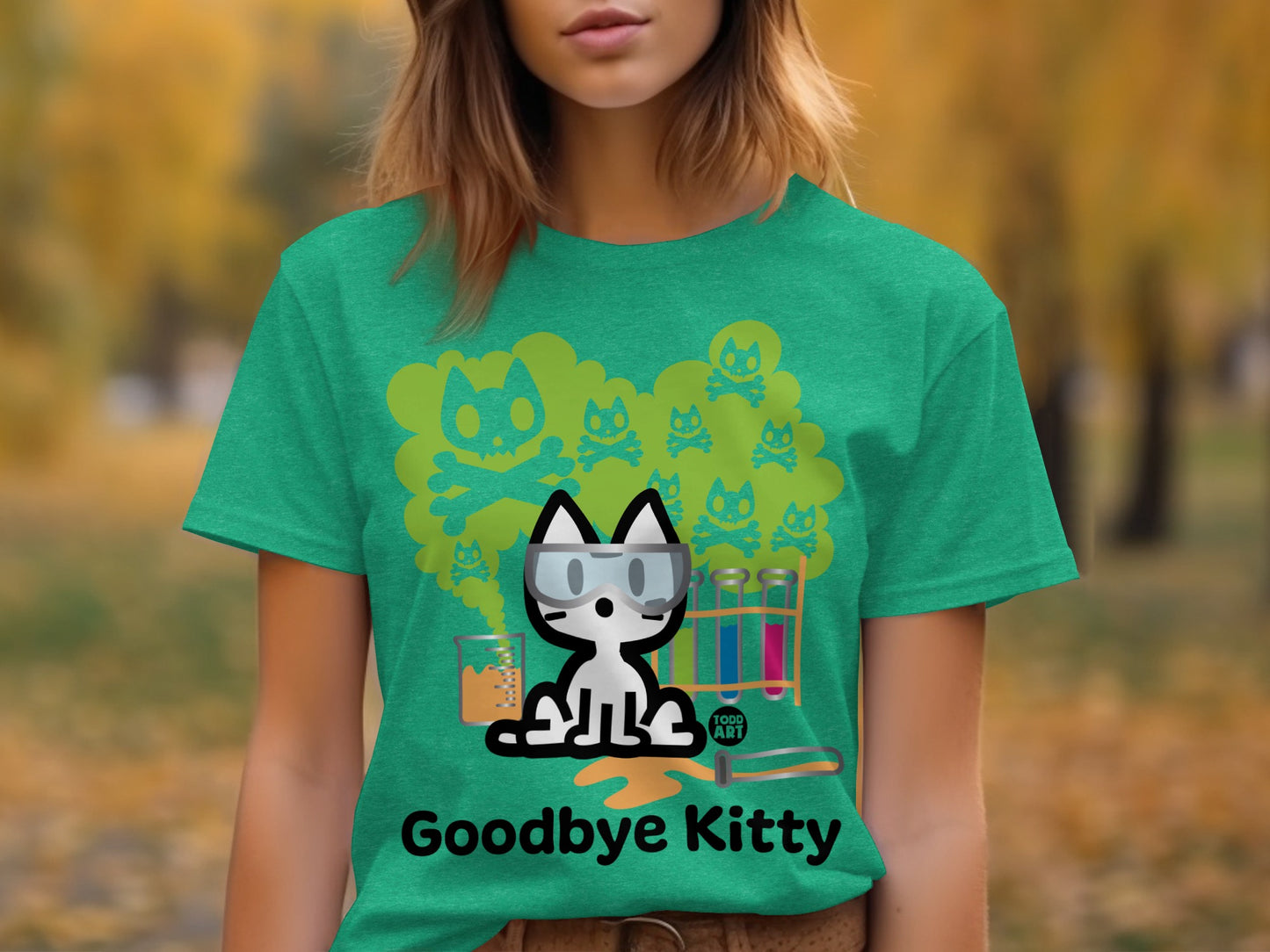 Goodbye Kitty Funny Graphic Design Shirt