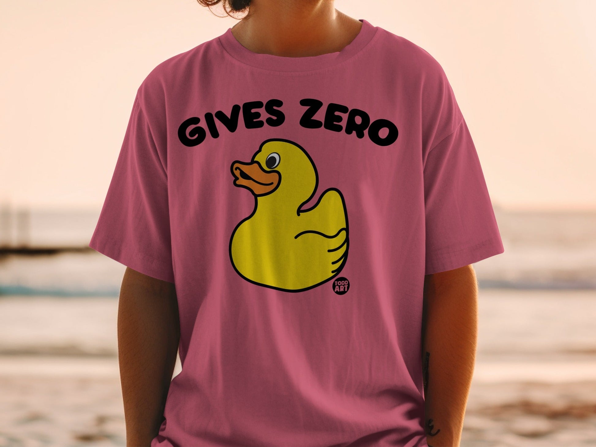 'Gives Zero Rubber Duck Graphic Casual Wear Shirt'