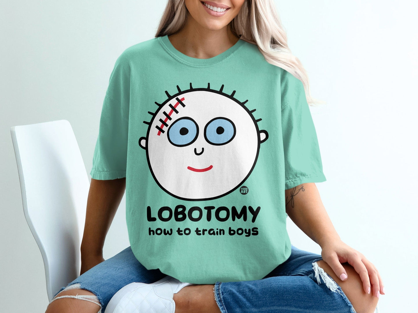 Lobotomy How to Train Boys Funny Printed Shirt