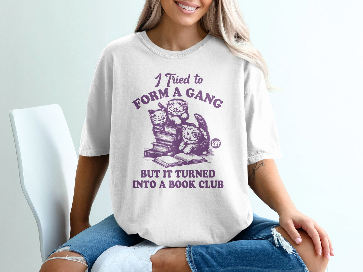 I Tried to Form a Gang Book Club Funny Cats T-Shirt