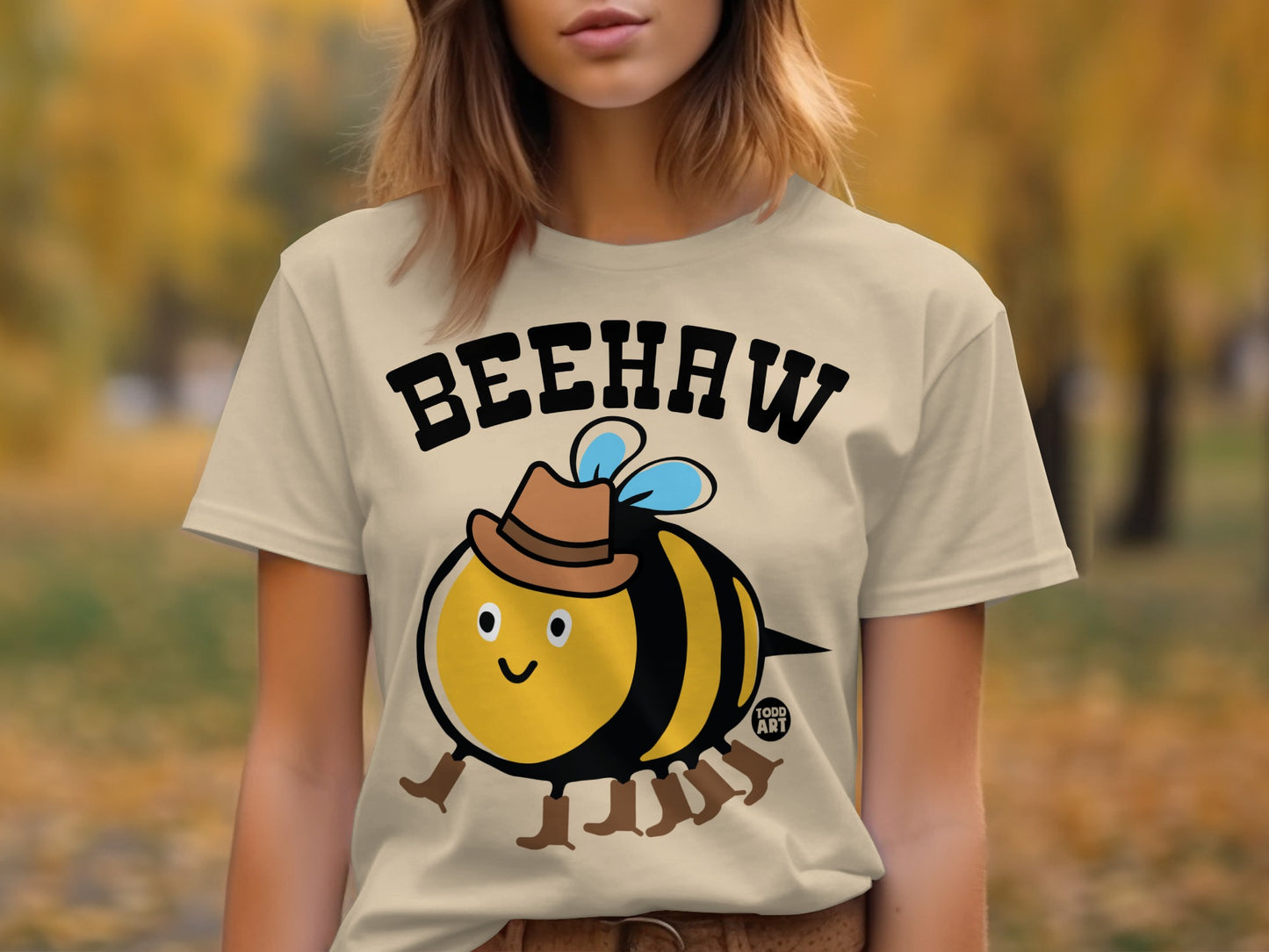 Beehaw Graphic Tee with Cute Bee Design Todd Art Shirt