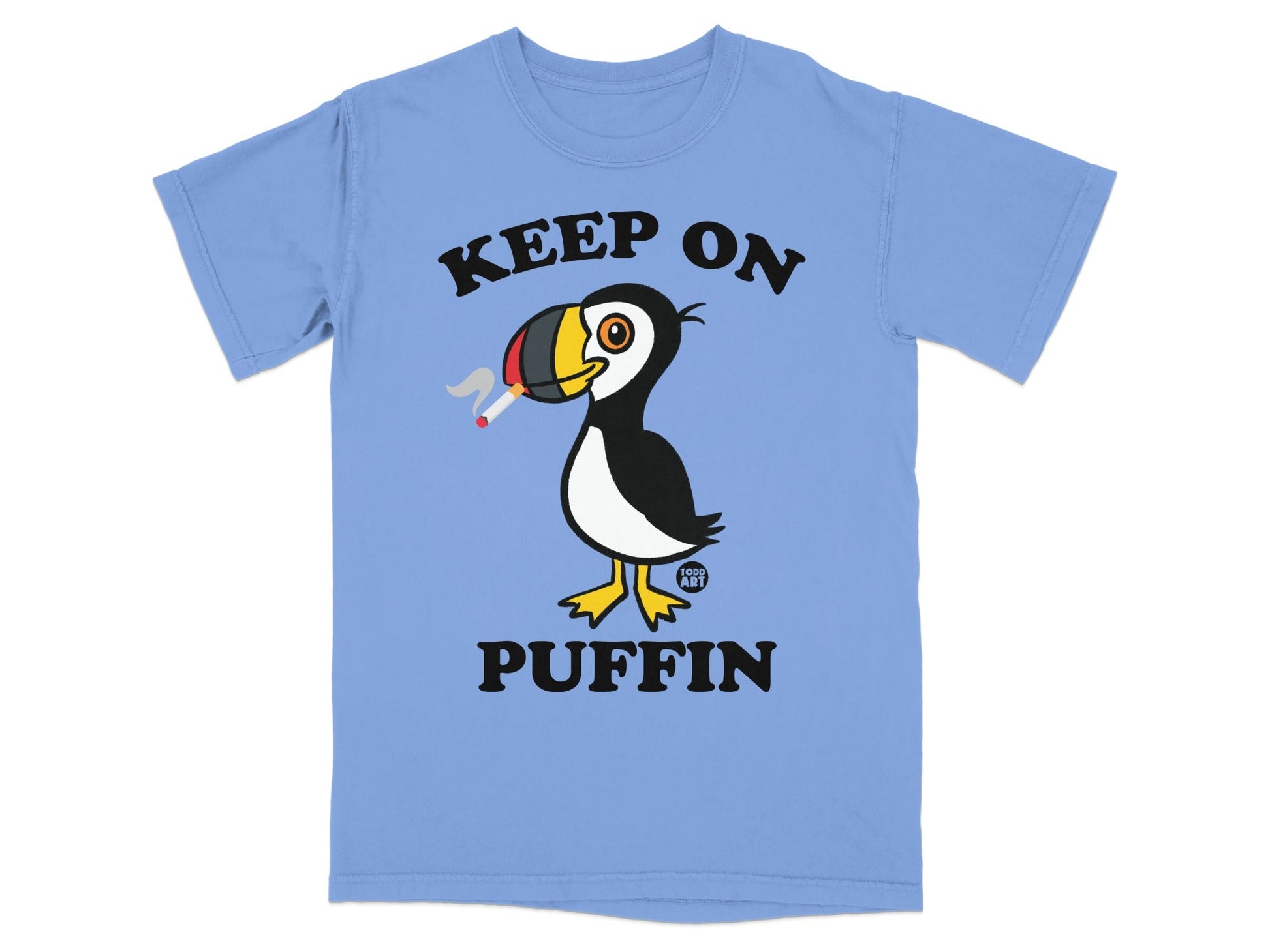 Keep On Puffin Smoking Cartoon Puffin T-Shirt