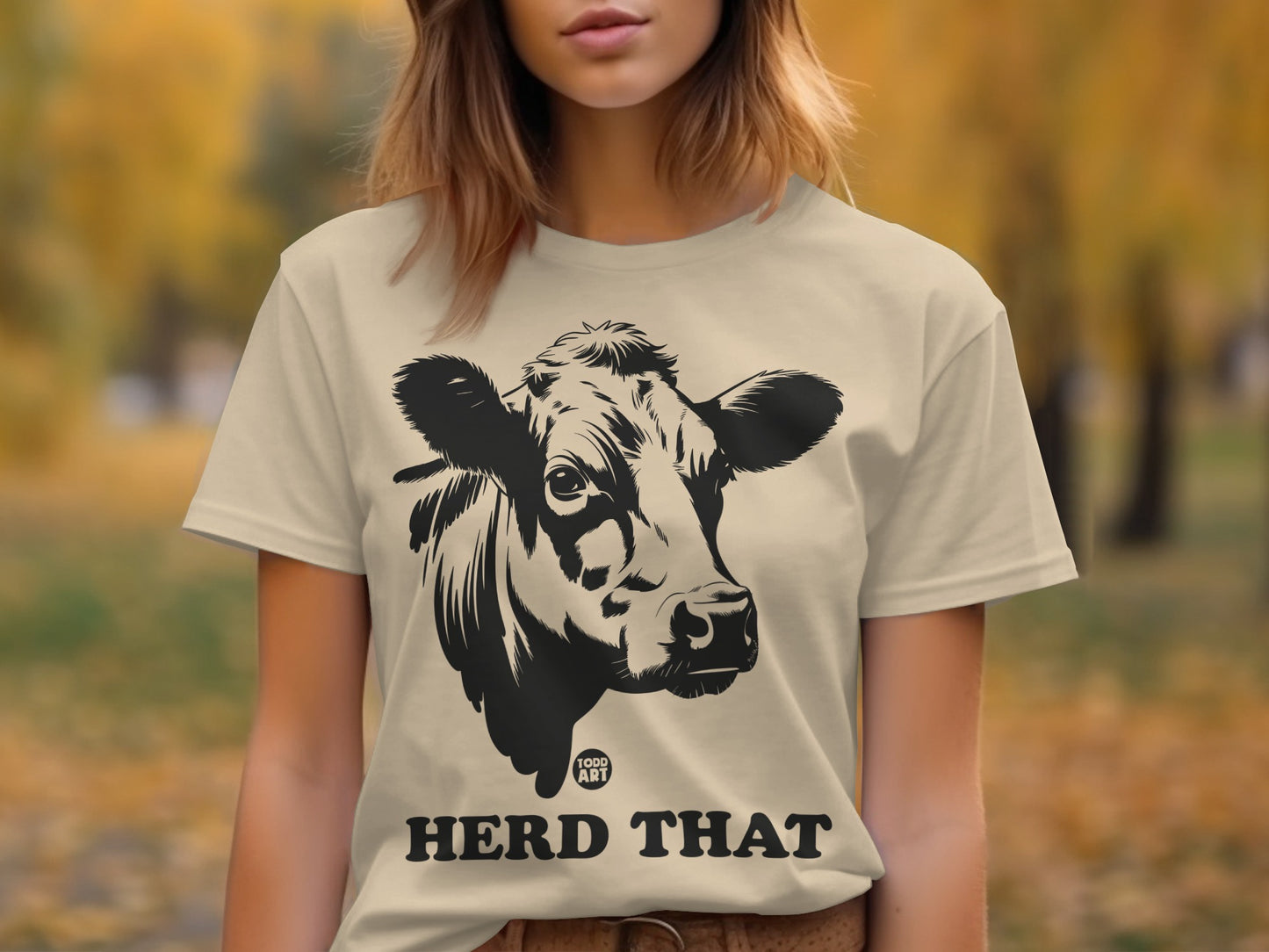 Herd That Cow Graphic Casual Tee Shirt