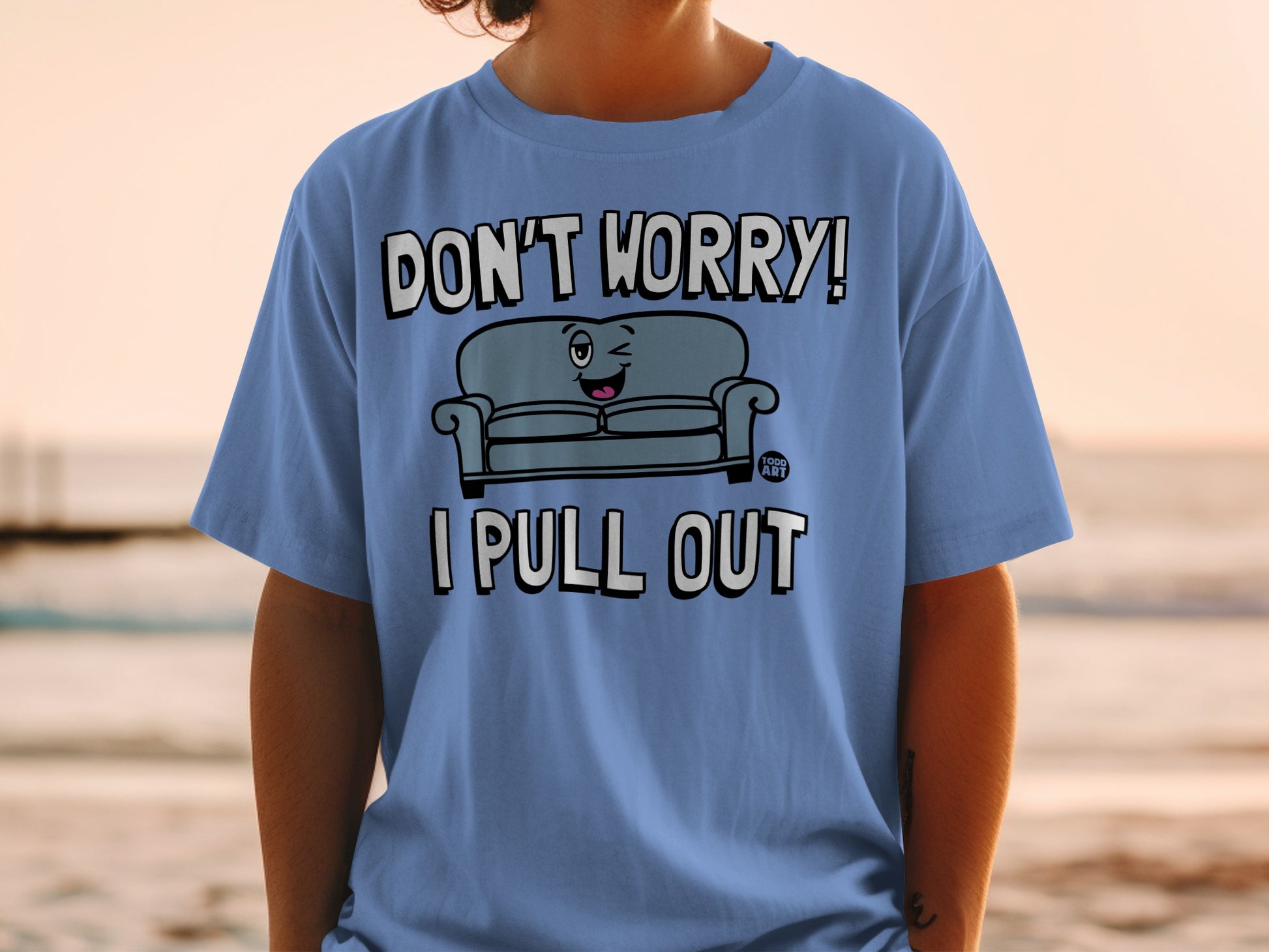 DON'T WORRY! I PULL OUT winking sofa product type