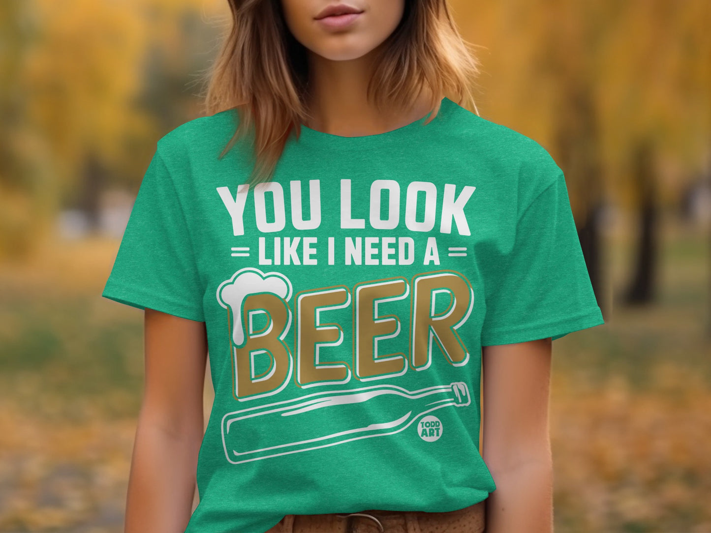 You Look Like I Need A Beer Graphic Tee Shirt