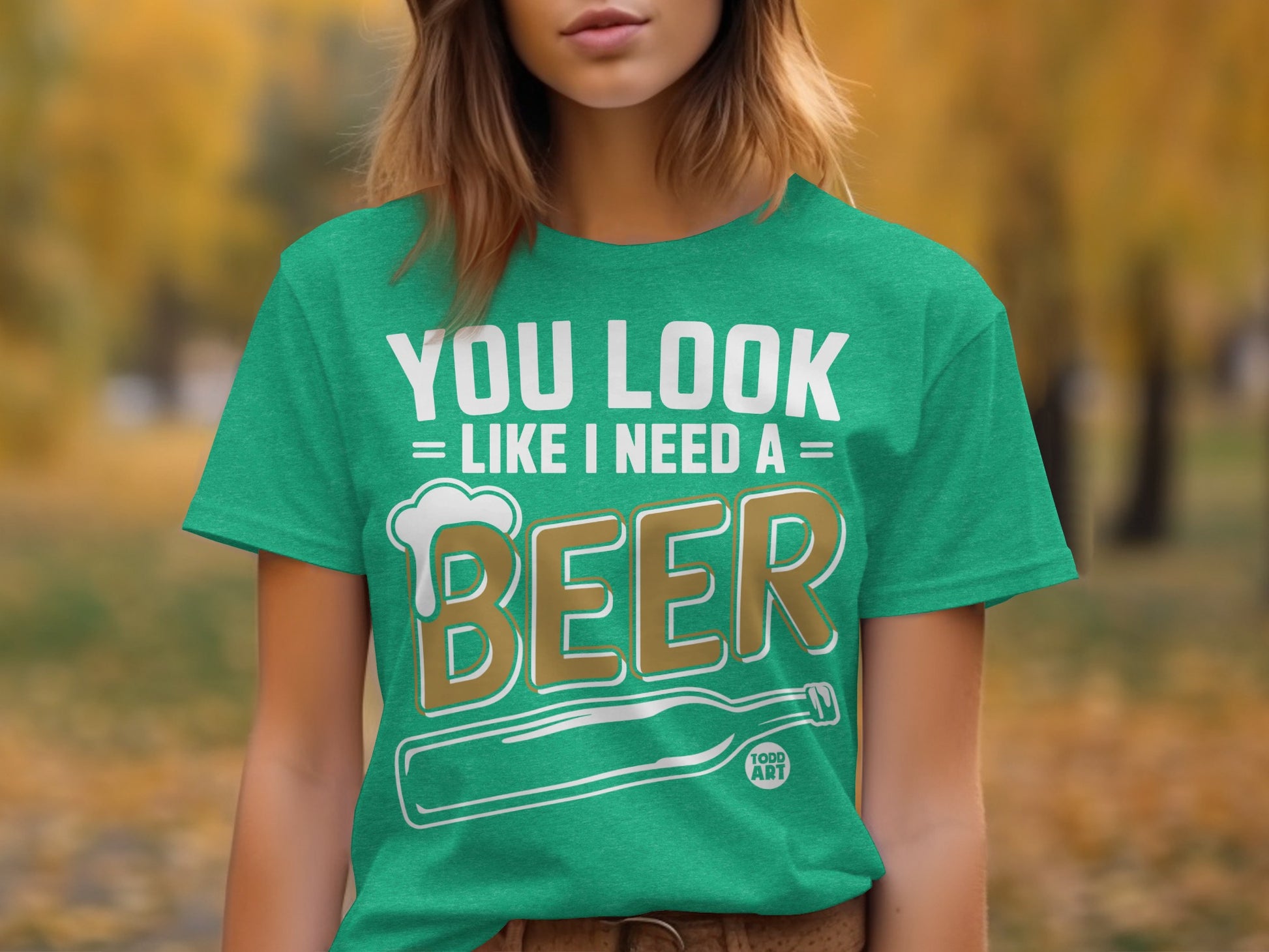You Look Like I Need A Beer Graphic Tee Shirt