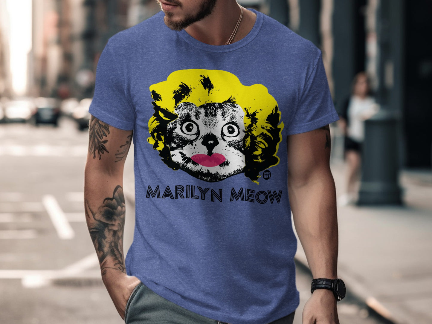Marilyn Meow Funny Graphic Cat T-Shirt for Men
