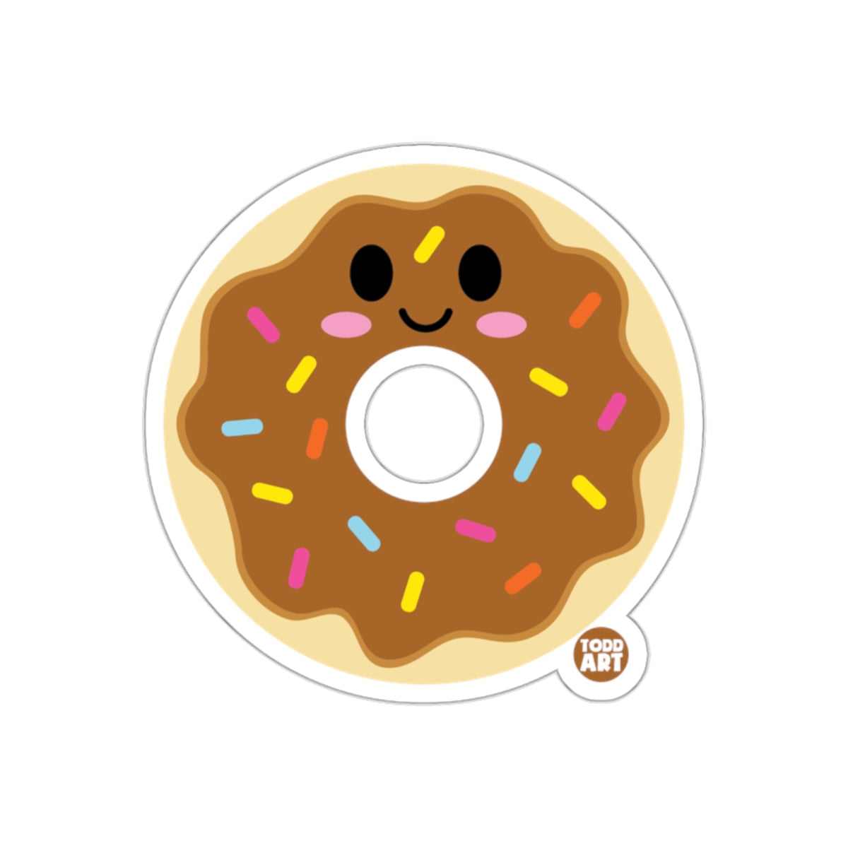 Cute Smiling Donut with Sprinkles Sticker Product