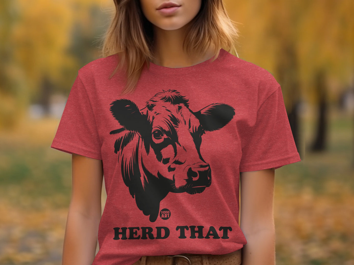 Herd That Graphic T-shirt With Cow Illustration