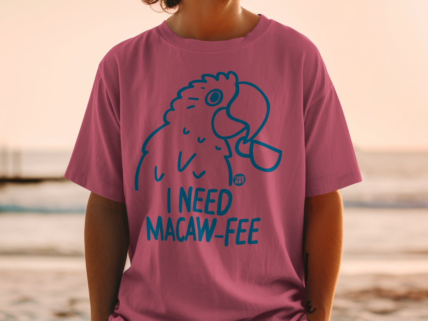 I Need Macaw-Fee Graphic Tee Fun Parrot Design Shirt