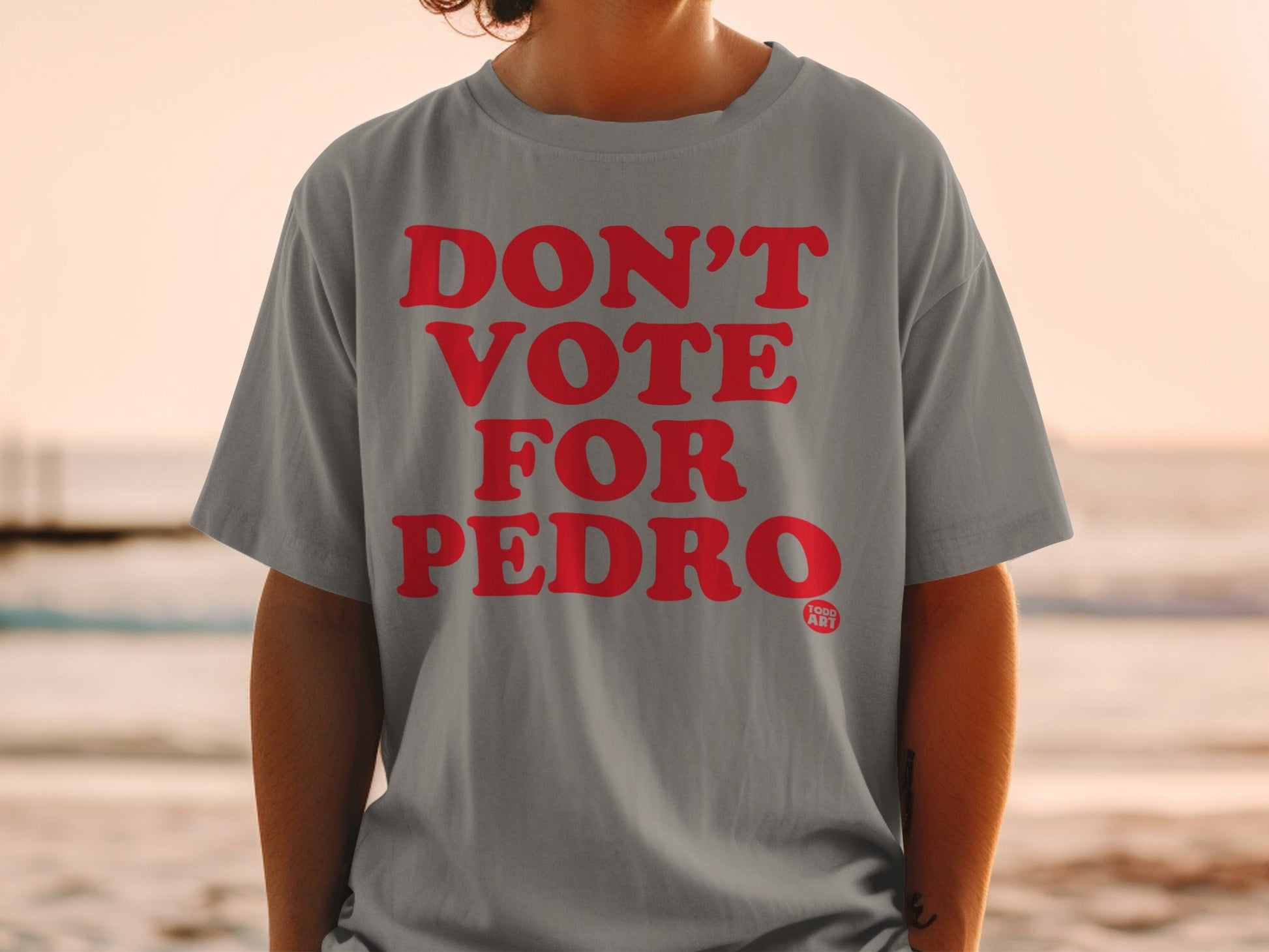 Don't Vote For Pedro Red Text Statement T-Shirt