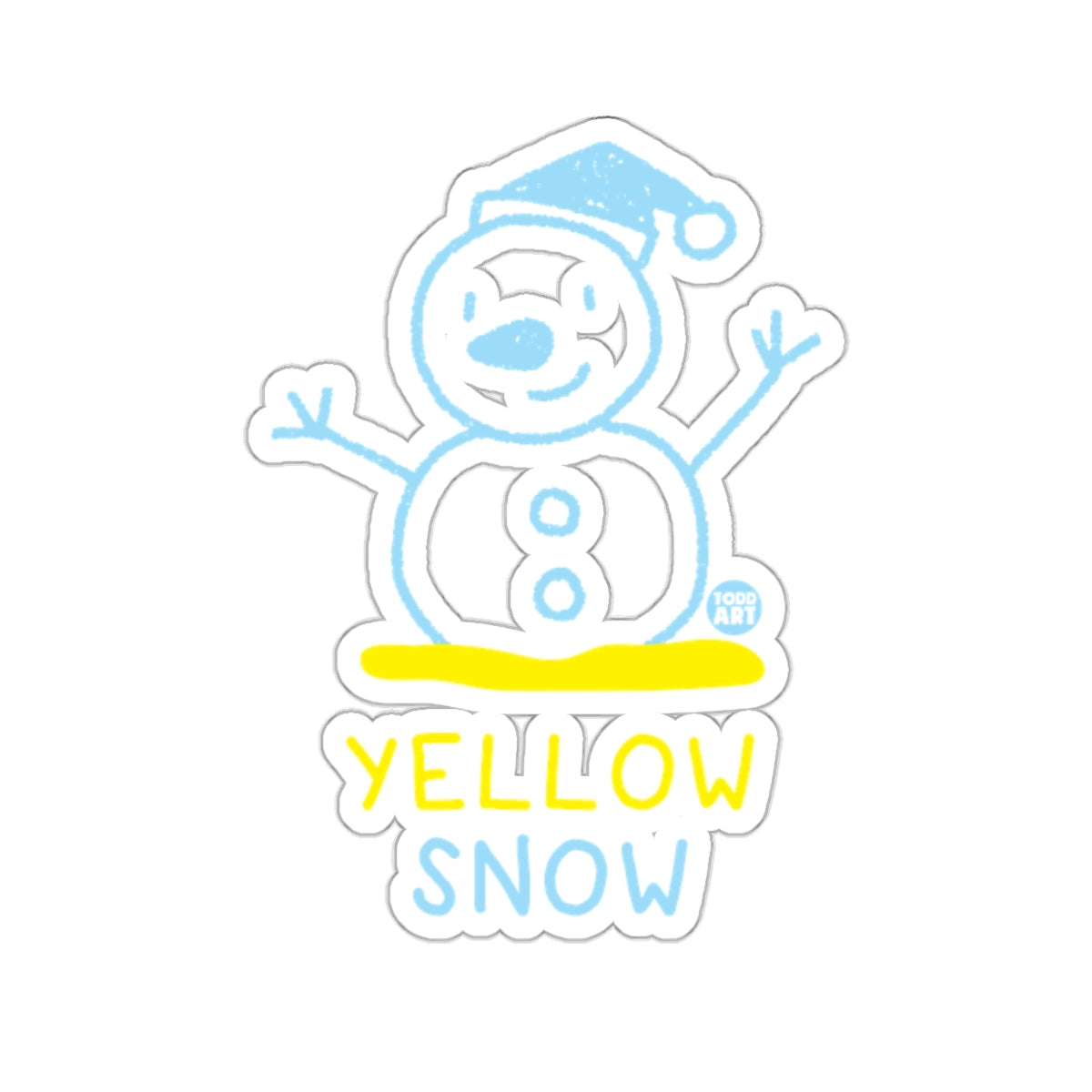 Blue Yellow Snowman Yellow Snow Todd Art Design 