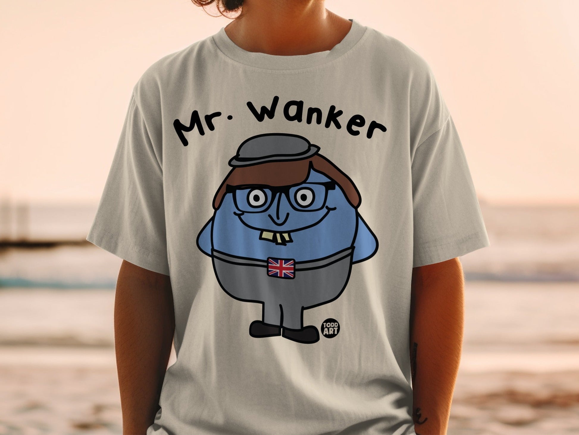 Mr. Wanker Funny Character T-Shirt for Humorous Style
