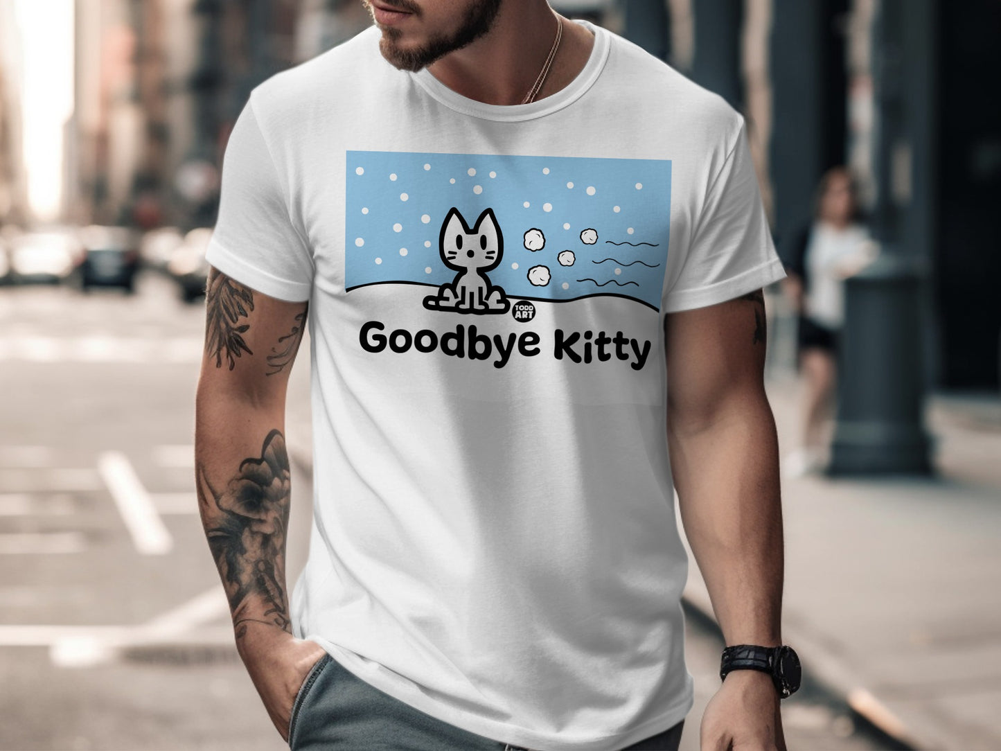 Goodbye Kitty Funny Cute Cat with Snowflakes Shirt