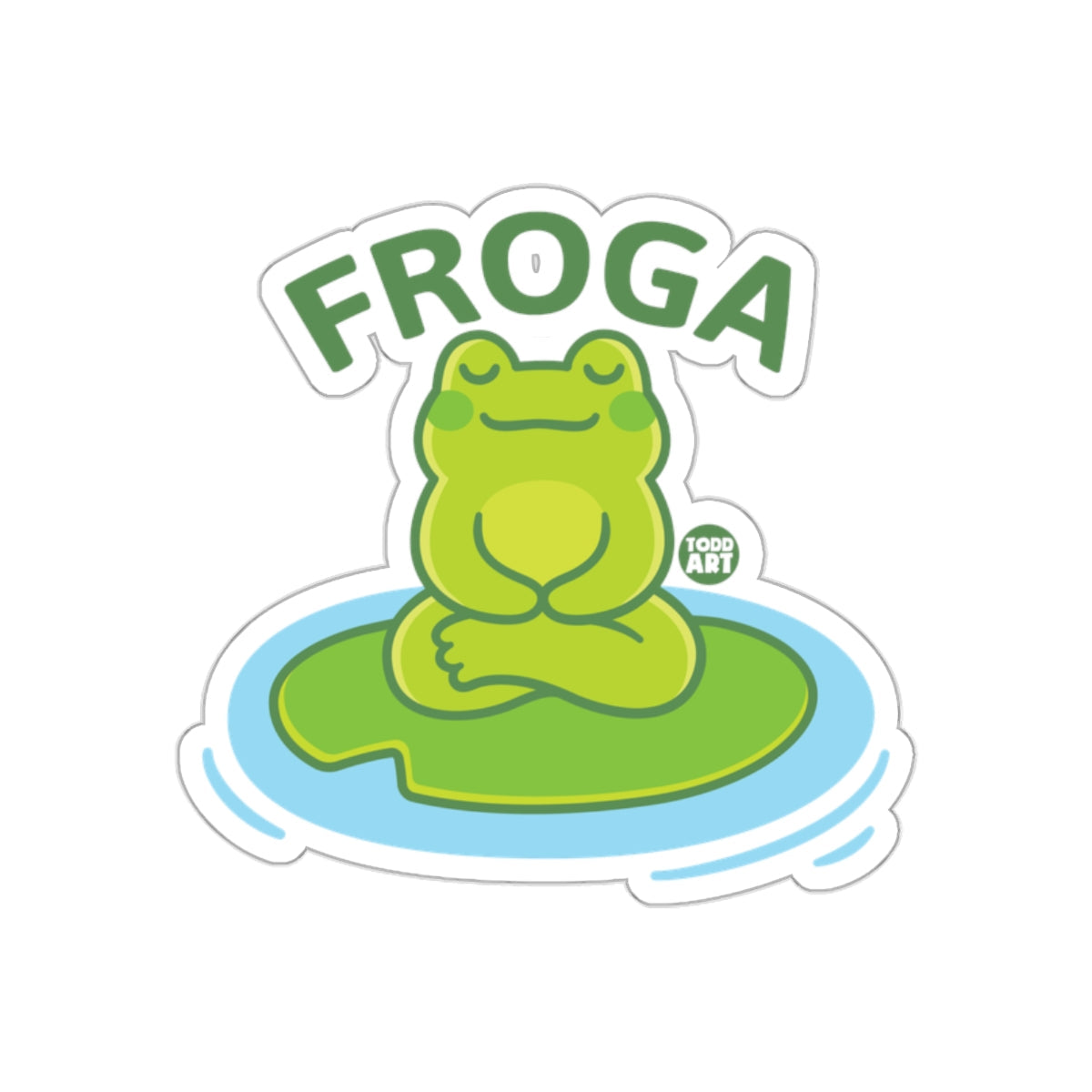 Froga Meditating Frog on Lily Pad Sticker