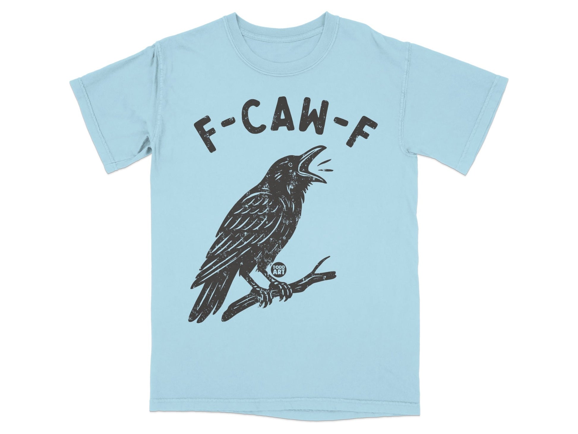 F-CAW-F Shouting Black Crow Graphic T-Shirt