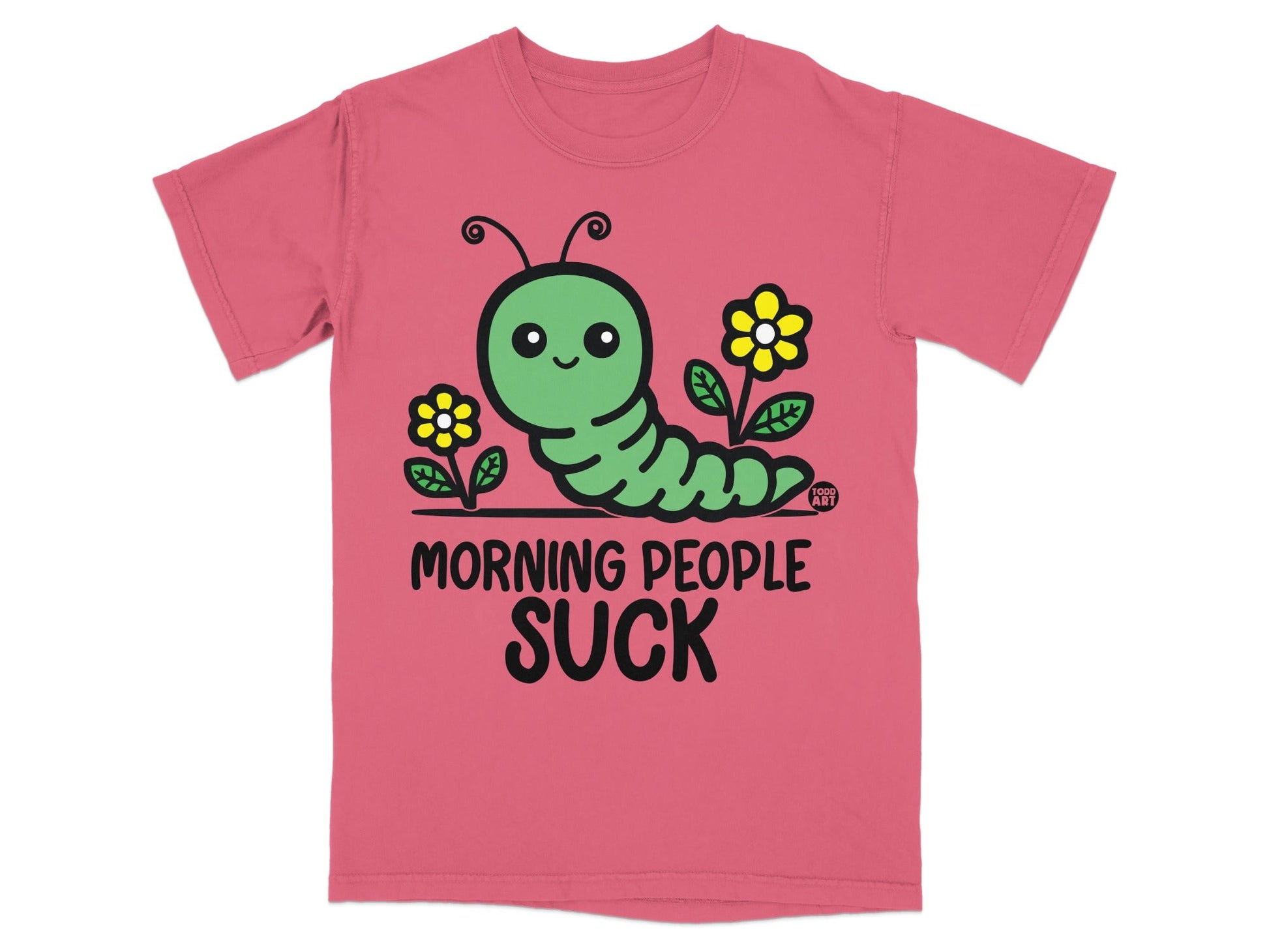 Morning People Suck Cute Caterpillar Graphic T-Shirt
