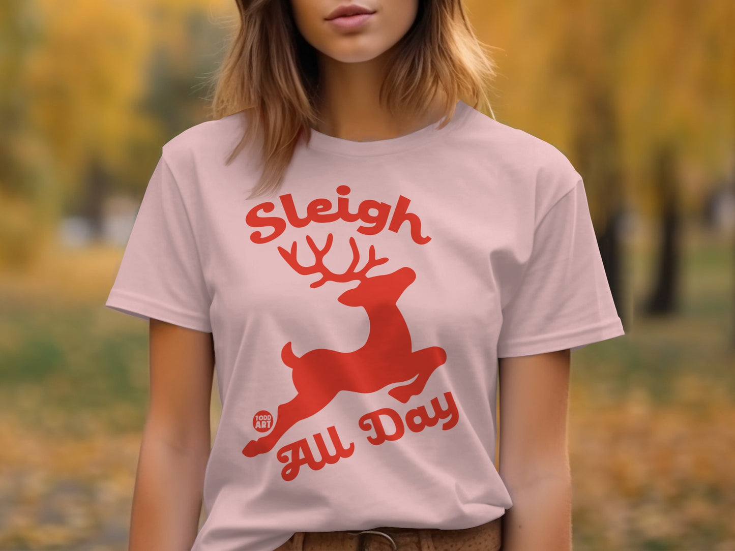 Sleigh All Day Graphic with Reindeer Tee Product