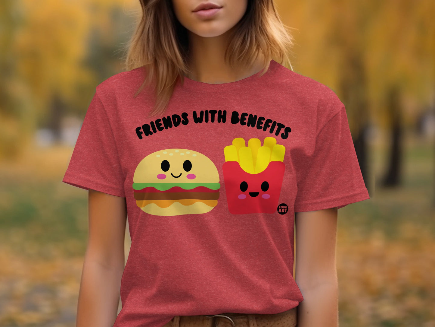 Friends With Benefits Burger and Fries Graphic T-Shirt