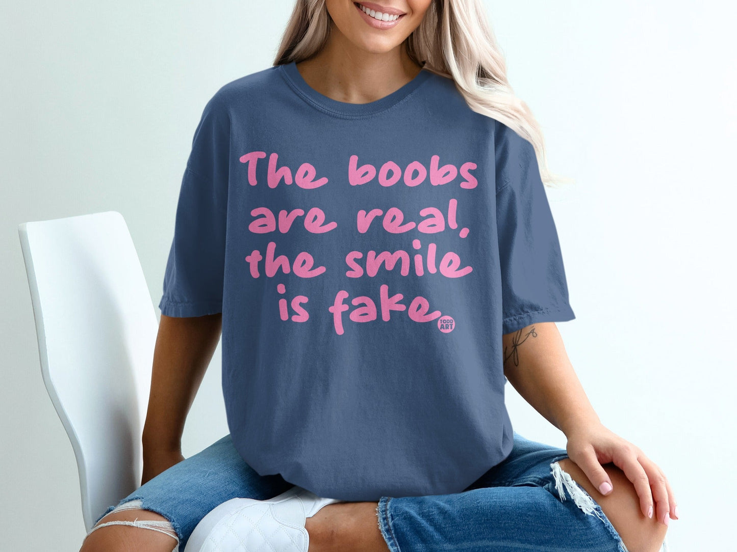 The Boobs Are Real The Smile Is Fake Graphic Tee