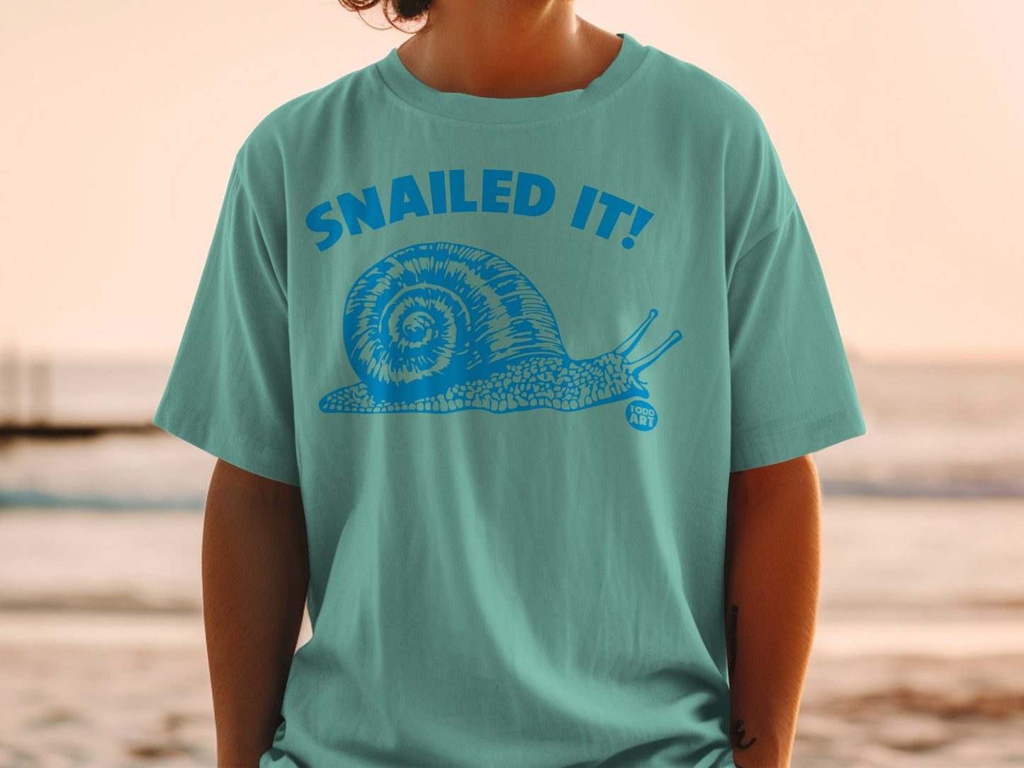 Snailed It Snail Graphic Todd Art T-Shirt