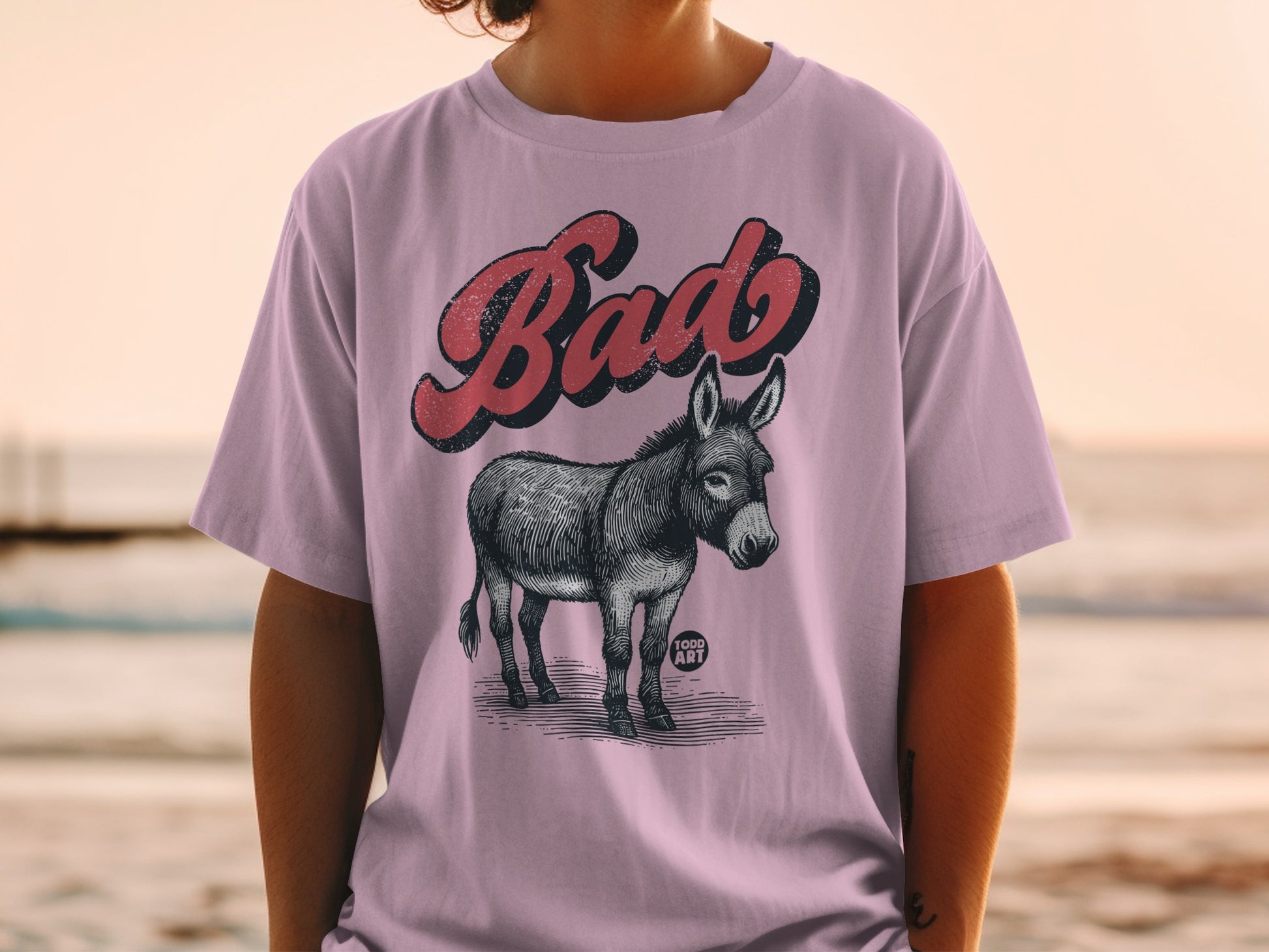 Bad Graphic Donkey Illustration Todd Art Shirt