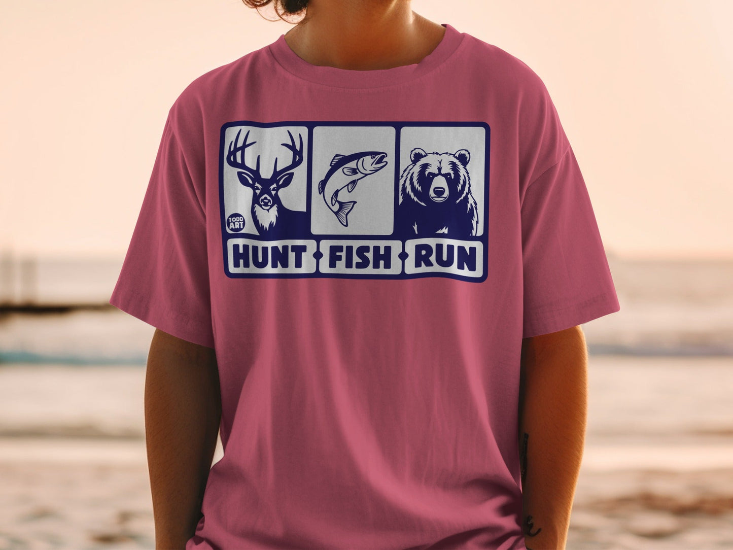 Hunt Fish Run Graphic T-Shirt Outdoor Lifestyle Tee