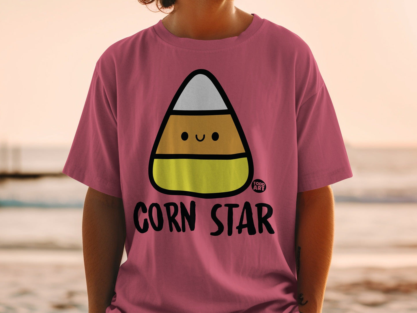 Cute Corn Star Graphic Tee Unisex Casual Shirt