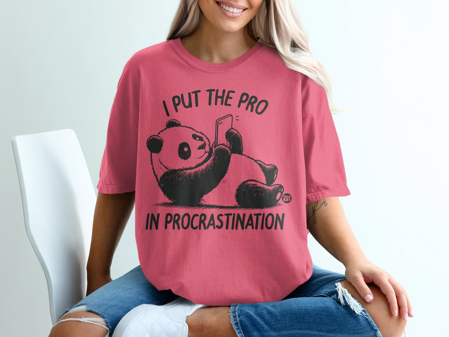I Put the Pro in Procrastination Panda T-Shirt