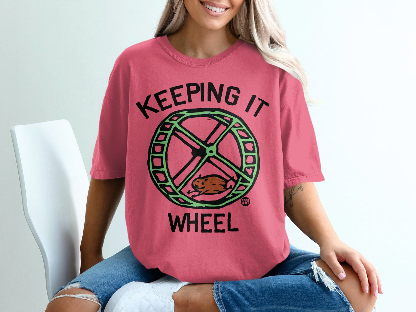 Keeping It Wheel Hamster Graphic T-shirt
