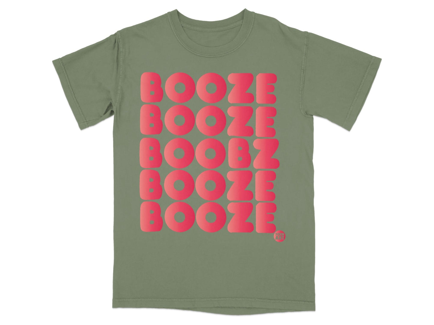 Retro Booze Booze Boobz Graphic Print T-shirt