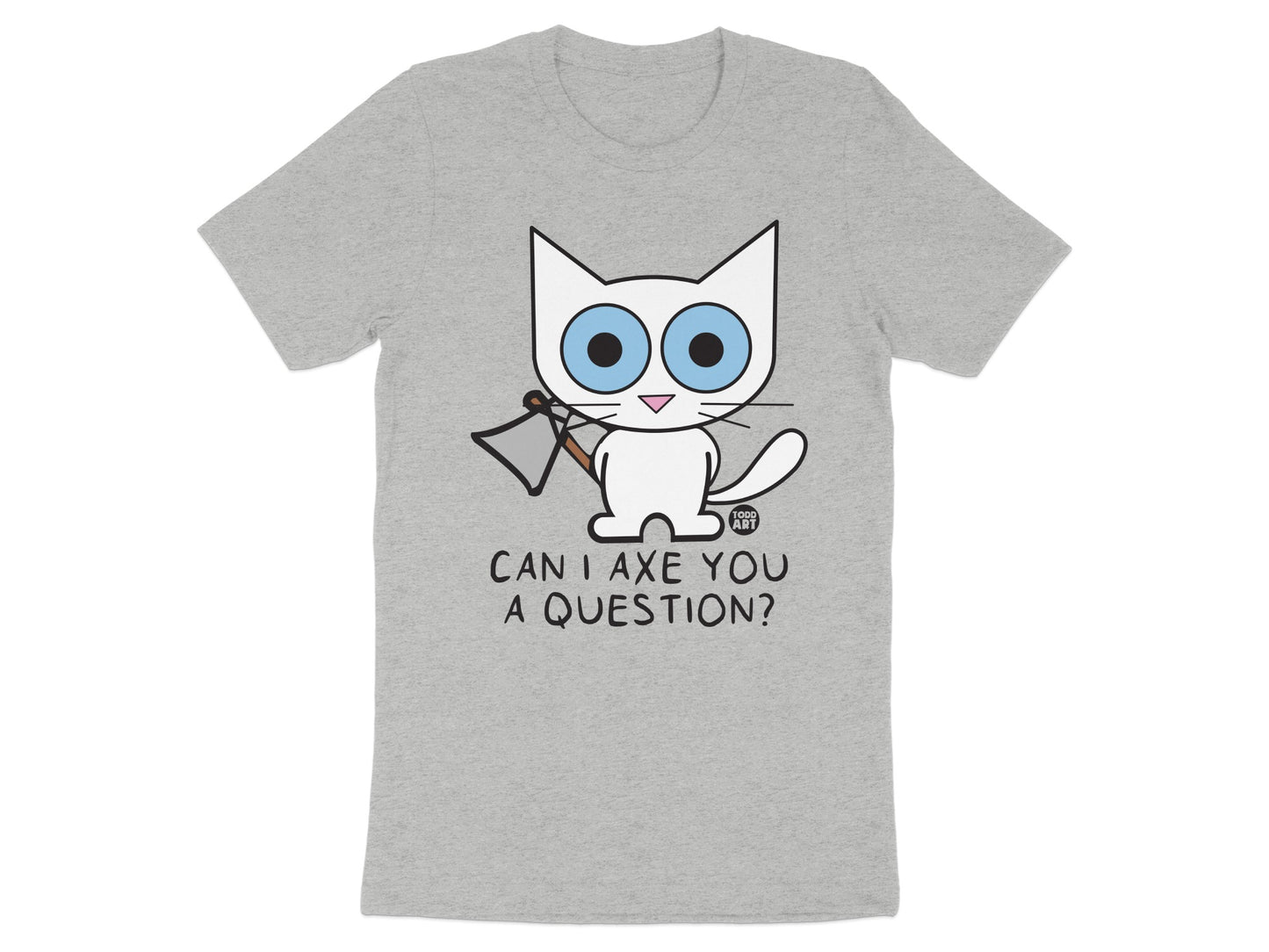 Cute Cat Graphic Tee with Funny Question