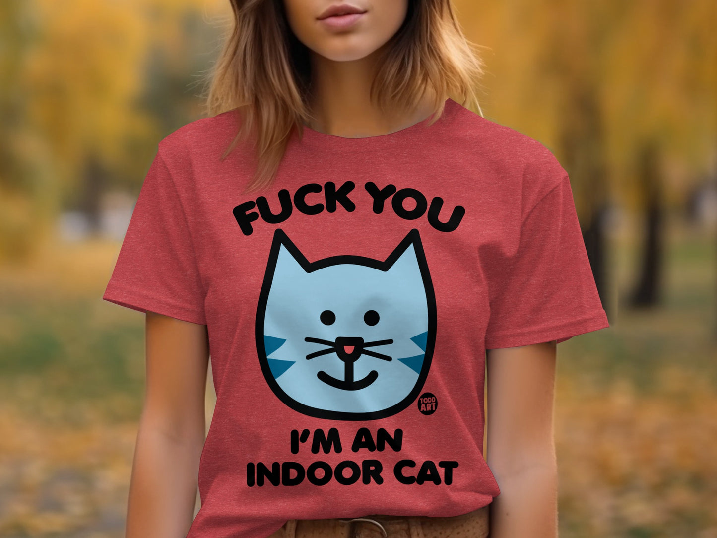 Funny Cat Saying 'Fuck You I'm an Indoor Cat' T-shirt