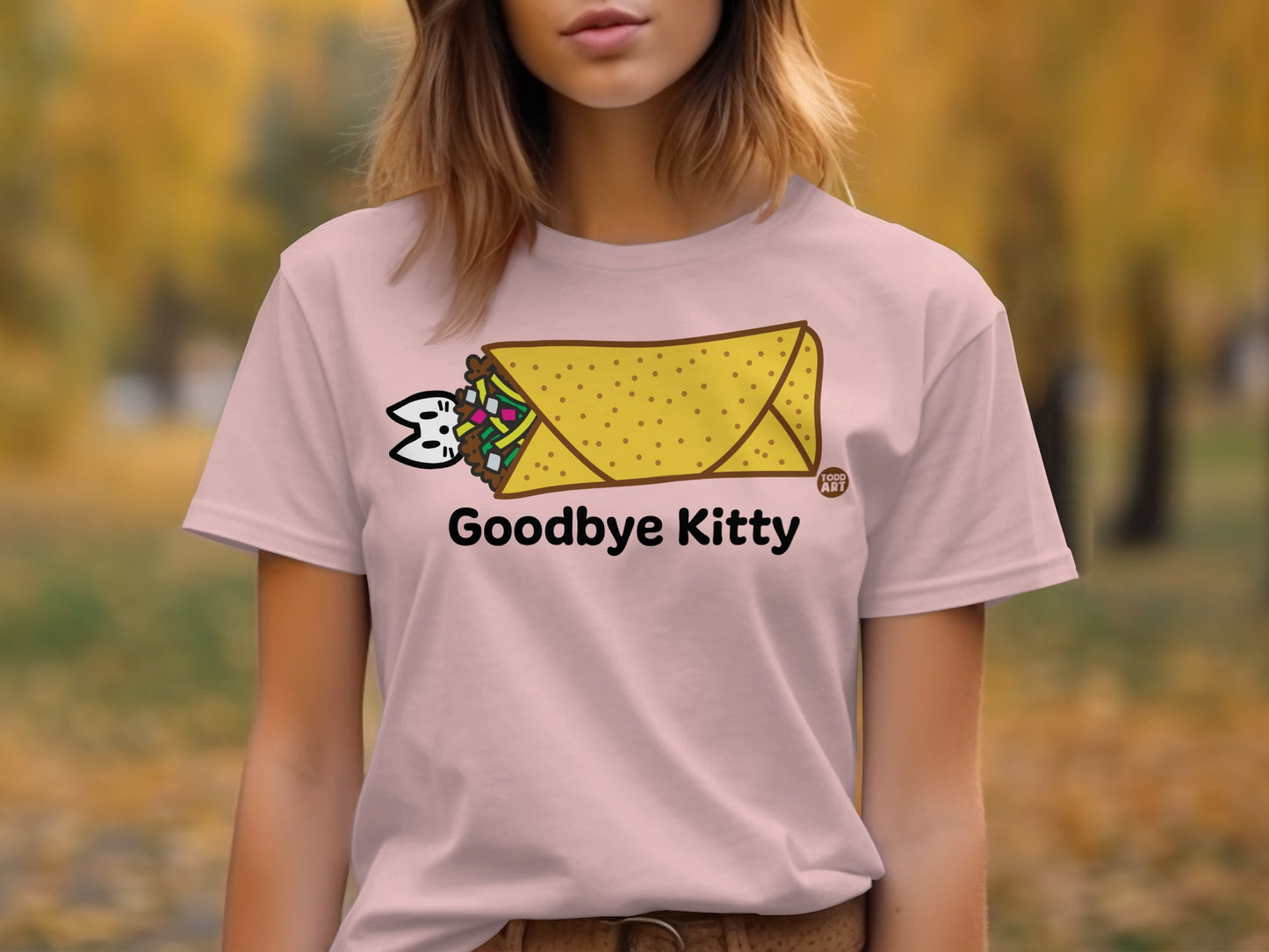 Goodbye Kitty Print T-Shirt Casual Wear for Cat Lovers