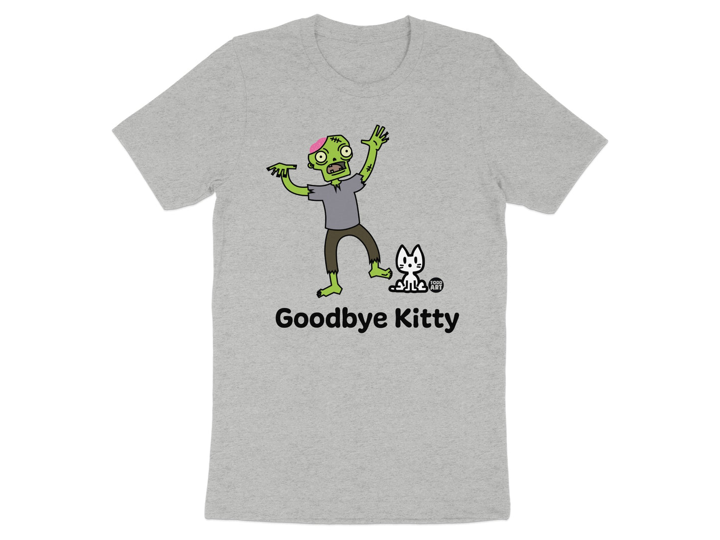 Funny Goodbye Kitty Zombie Novelty T-Shirt Design
