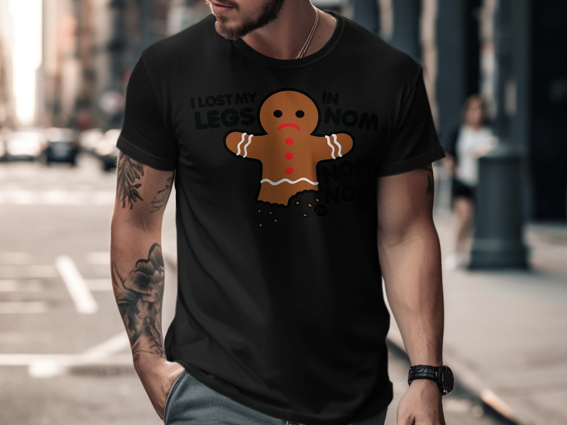 I Lost My Legs Gingerbread Man Funny Graphic T-Shirt