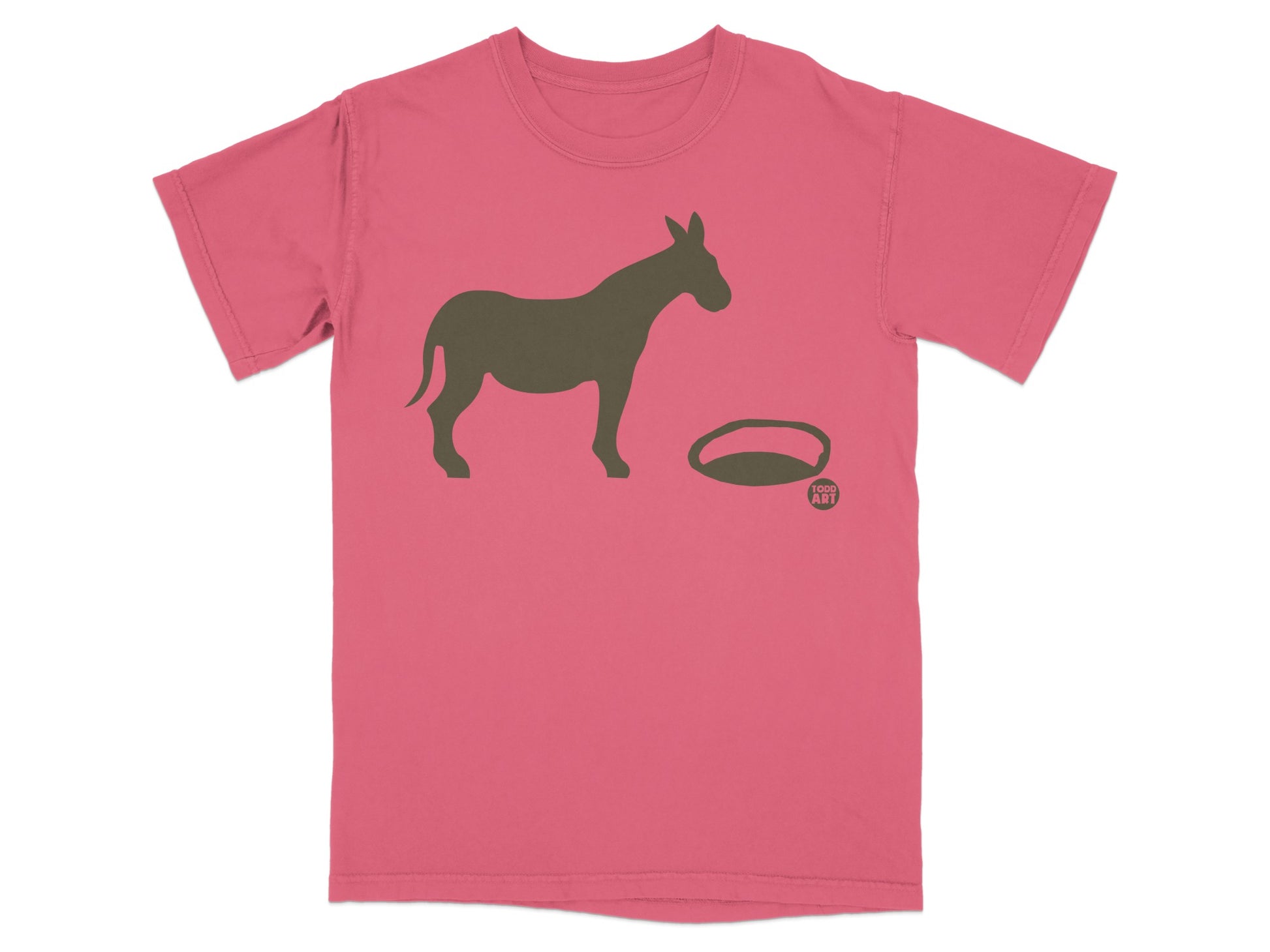 Graphic Donkey Design Todd Art Pink T-Shirt Product