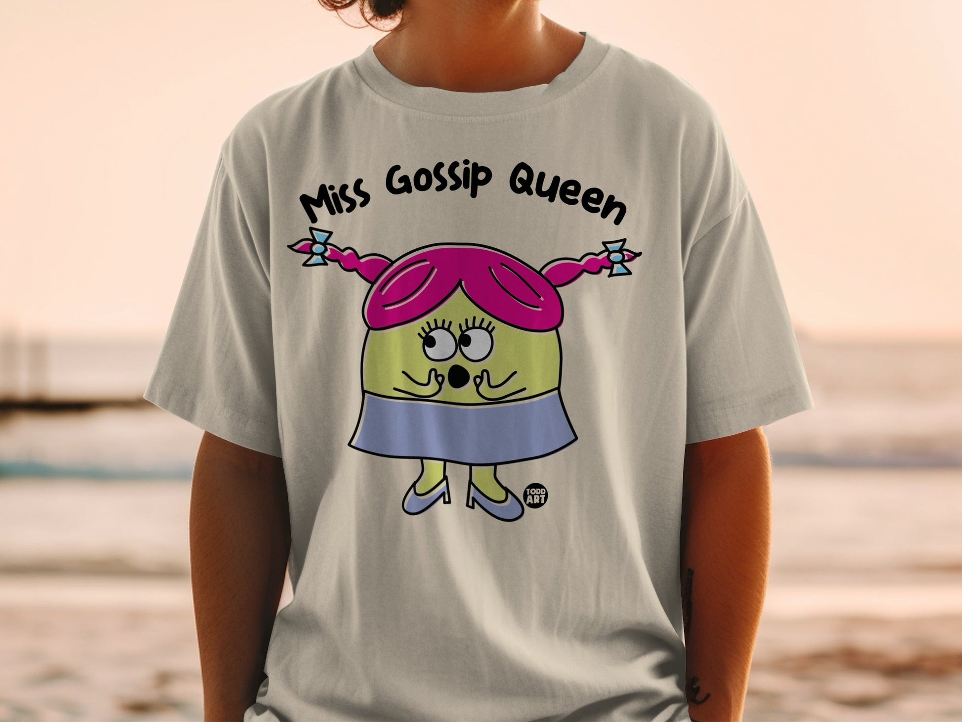 Miss Gossip Queen Character Design T-Shirt