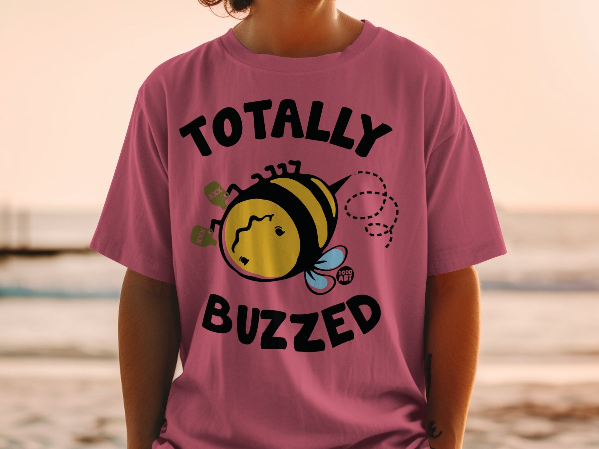 Totally Buzzed Cute Bee Graphic T-Shirt